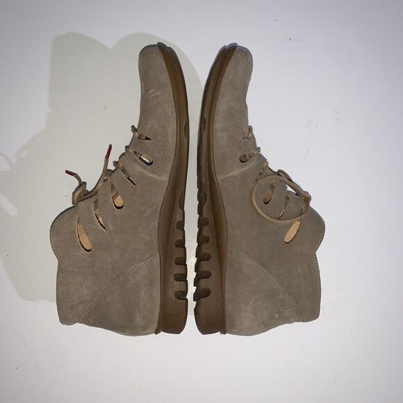 Think! Boots Womens Size EU 37 US 6.5-7 Taupe Suede Lace Up Ankle Comfort 84079 - Picture 7 of 10